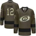 Glued Carolina Hurricanes #12 Eric Staal Green Salute to Service NHL Jersey