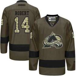 Glued Colorado Avalanche #14 Rene Robert Green Salute to Service NHL Jersey