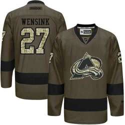 Glued Colorado Avalanche #27 John Wensink Green Salute to Service NHL Jersey