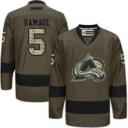 Glued Colorado Avalanche #5 Rob Ramage Green Salute to Service NHL Jersey