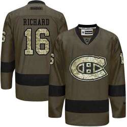 Glued Montreal Canadiens #16 Henri Richard Green Salute to Service NHL Jersey