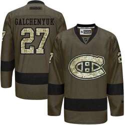 Glued Montreal Canadiens #27 Alex Galchenyuk Green Salute to Service NHL Jersey