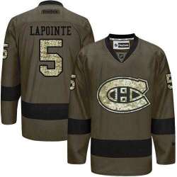 Glued Montreal Canadiens #5 Guy Lapointe Green Salute to Service NHL Jersey