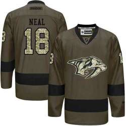 Glued Nashville Predators #18 James Neal Green Salute to Service NHL Jersey