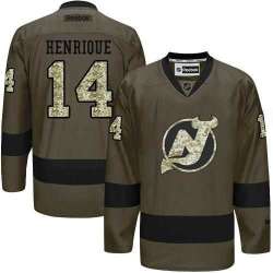 Glued New Jersey Devils #14 Adam Henrique Green Salute to Service NHL Jersey