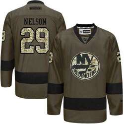 Glued New York Islanders #29 Brock Nelson Green Salute to Service NHL Jersey