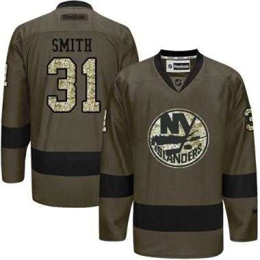 Glued New York Islanders #31 Billy Smith Green Salute to Service NHL Jersey