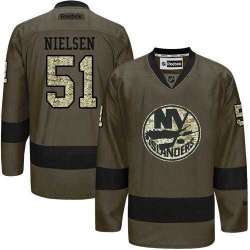 Glued New York Islanders #51 Frans Nielsen Green Salute to Service NHL Jersey
