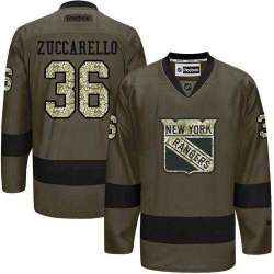 Glued New York Rangers #36 Mats Zuccarello Green Salute to Service NHL Jersey