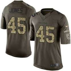 Glued Nike Atlanta Falcons #45 Deion Jones Men's Green Salute To Service NFL Limited Jersey