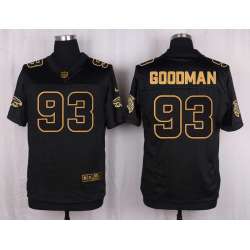 Glued Nike Atlanta Falcons #93 Malliciah Goodman Black Pro Line Gold Collection Elite Jersey