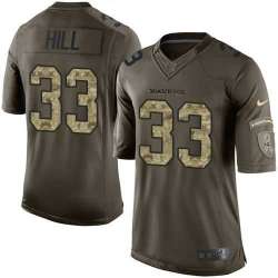 Glued Nike Baltimore Ravens #33 Will Hill Men's Green Salute to Service NFL Limited Jersey