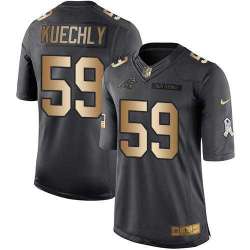 Glued Nike Carolina Panthers #59 Luke Kuechly Black Men's NFL Golden Salute To Service Limited Jersey