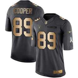 Glued Nike Oakland Raiders #89 Amari Cooper Black Men's NFL Golden Salute To Service Limited Jersey