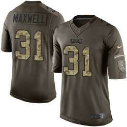 Glued Nike Philadelphia Eagles #31 Byron Maxwell Men's Green Salute to Service NFL Limited Jersey