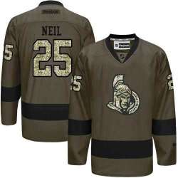 Glued Ottawa Senators #25 Chris Neil Green Salute to Service NHL Jersey