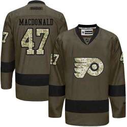 Glued Philadelphia Flyers #47 Andrew MacDonald Green Salute to Service NHL Jersey