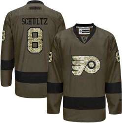 Glued Philadelphia Flyers #8 Dave Schultz Green Salute to Service NHL Jersey