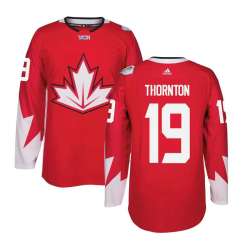 Glued Team Canada #19 Joe Thornton 2016 World Cup of Hockey Olympics Game Red Jersey
