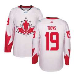 Glued Team Canada #19 Jonathan Toews 2016 World Cup of Hockey Olympics Game White Jersey