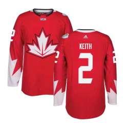 Glued Team Canada #2 Duncan Keith 2016 World Cup of Hockey Olympics Game Red Jersey