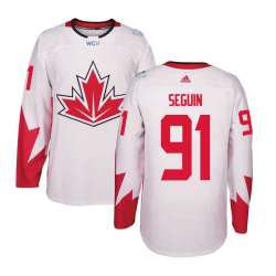 Glued Team Canada #91 Tyler Seguin 2016 World Cup of Hockey Olympics Game White Jersey