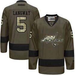 Glued Washington Capitals #5 Rod Langway Green Salute to Service NHL Jersey