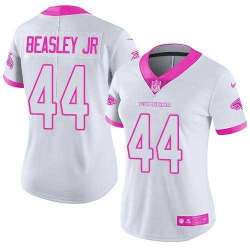 Glued Women Nike Atlanta Falcons #44 Vic Beasley Jr White Pink Rush Limited Jersey