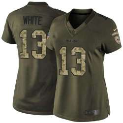 Glued Women Nike Chicago Bears #13 Kevin White Green Salute to Service NFL Limited Jersey