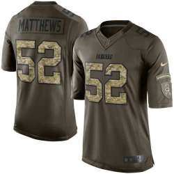 Glued Youth Nike Green Bay Packers #52 Clay Matthews Green Salute to Service NFL Limited Jersey