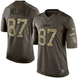 Glued Youth Nike Green Bay Packers #87 Jordy Nelson Green Salute to Service NFL Limited Jersey