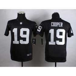 Glued Youth Nike Oakland Raiders #19 Cooper Black Team Color Game Jersey WEM