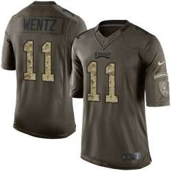 Glued Youth Nike Philadelphia Eagles #11 Carson Wentz Green Salute to Service NFL Limited Jersey