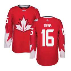 Glued Youth Team Canada #16 Jonathan Toews 2016 World Cup of Hockey Olympics Game Red Jersey