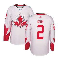Glued Youth Team Canada #2 Duncan Keith 2016 World Cup of Hockey Olympics Game White Jersey