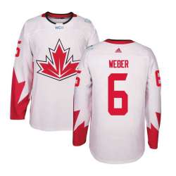 Glued Youth Team Canada #6 Shea Weber 2016 World Cup of Hockey Olympics Game White Jersey