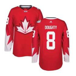 Glued Youth Team Canada #8 Drew Doughty 2016 World Cup of Hockey Olympics Game Red Jersey
