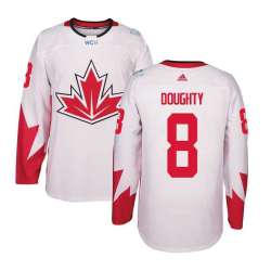 Glued Youth Team Canada #8 Drew Doughty 2016 World Cup of Hockey Olympics Game White Jersey