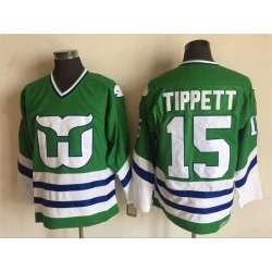 Hartford Whalers 15 Tippett Green CCM Throwback Stitched Jersey