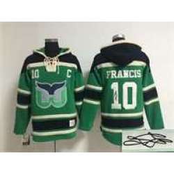 Hartford Whalers #10 Ron Francis Green Stitched Signature Edition Hoodie