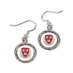 Harvard Crimson Earrings Round Style