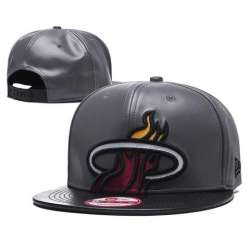 Heat Team Logo Gray Leather Adjustable Hat GS