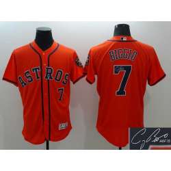 Houston Astros #1 Carlos Correa Orange Flexbase Collection Stitched Signature Edition Jersey