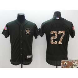 Houston Astros #27 Jose Altuve Green Salute To Service Flexbase Collection Stitched Signature Edition Jersey