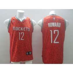 Houston Rockets #12 Dwight Howard Red Leopard Fashion Jerseys