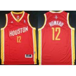 Houston Rockets #12 Dwight Howard Revolution 30 Swingman Red With Gold Jerseys