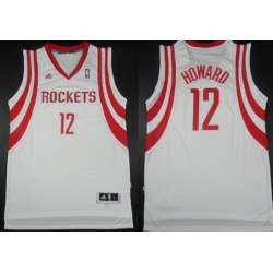Houston Rockets #12 Dwight Howard Revolution 30 Swingman White Jerseys