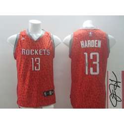 Houston Rockets #13 James Harden Red Leopard Fashion Signature Edition Jerseys