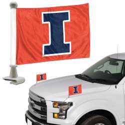 Illinois Fighting Illini Flag Set 2 Piece Ambassador Style
