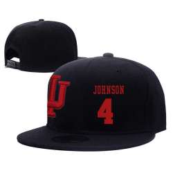 Indiana Hoosiers #4 Robert Johnson Black College Basketball Adjustable Hat